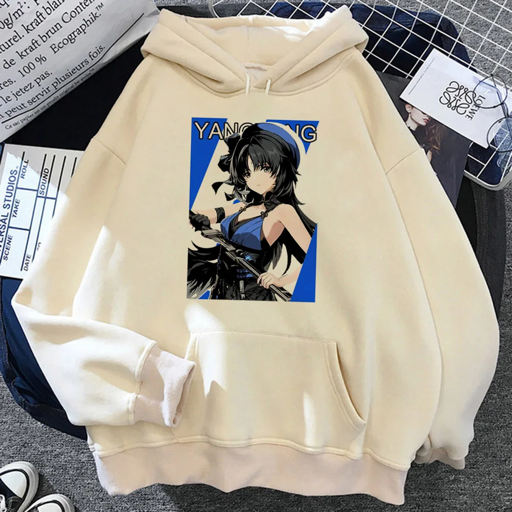 Wuthering Waves hoodie trendy modern style kawaii Japanese winter manga women pullover patterned winter funny trendy