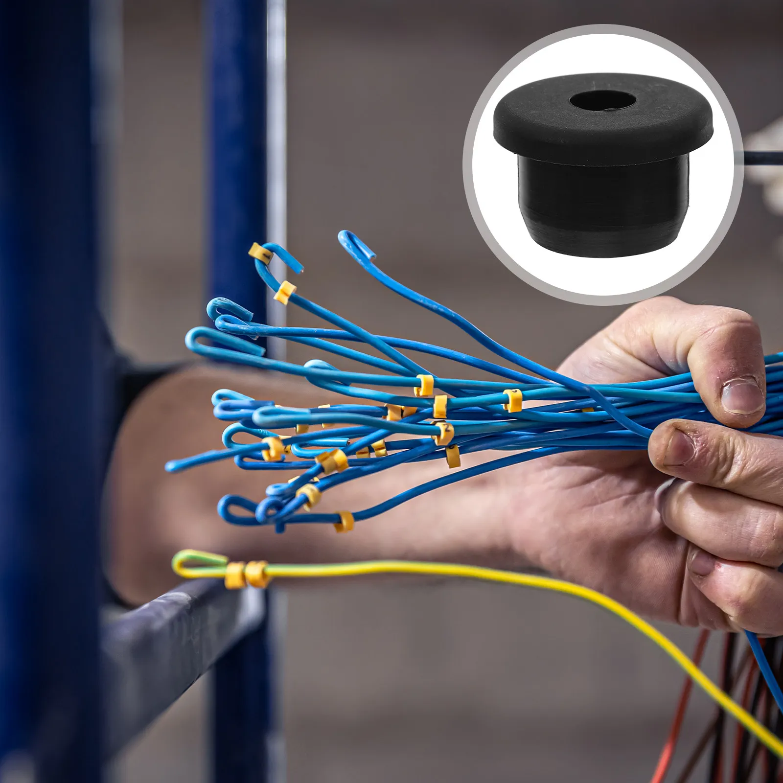 15Pcs Silicone Hole Plugs Grommets Kit Flexible Wiring Grommet Assortment Electrical Wire Gasket Waterproof Seal for Plumbing