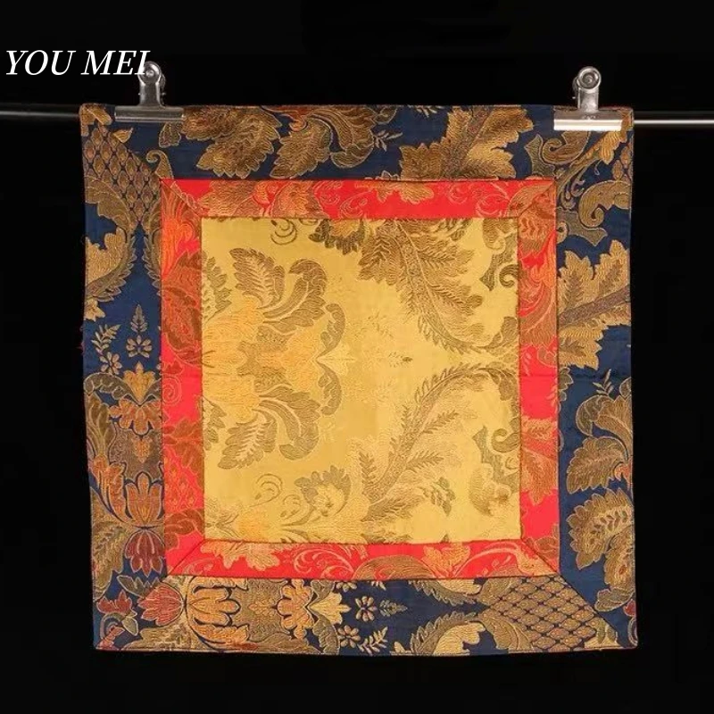 Tibetan-Style Tablecloth Embroidered Eight Auspicious Symbols Vajra Motif Ritual Fabric Mat Altar Decorative Buddhist Item