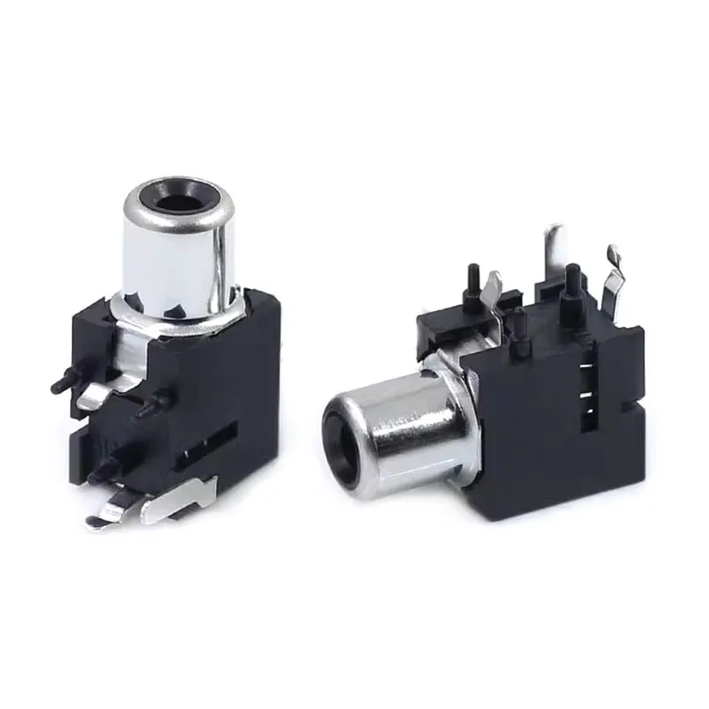 AV Socket 3-pin RCA seat Single-hole PCB welded Audio Video Lotus seat AV1-8.4-9A