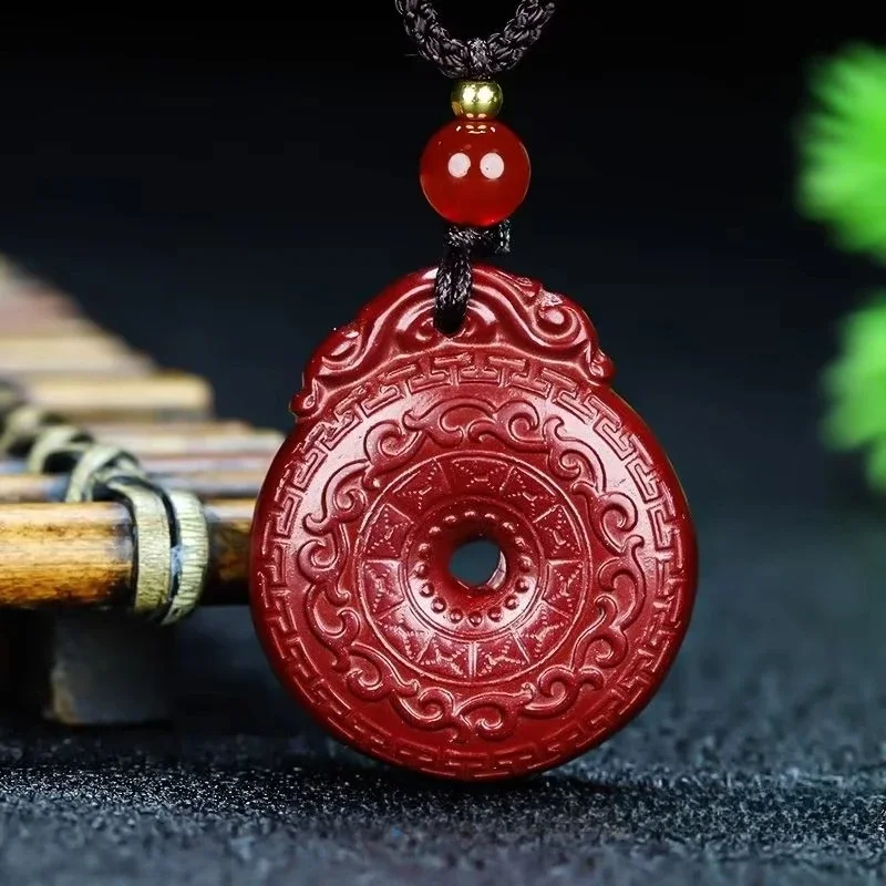 

Original Cinnabar Cloud Safety Buckle Pendant for Men and Women Cinnabar Pendant for Children Handmade of High-end Natural Stone