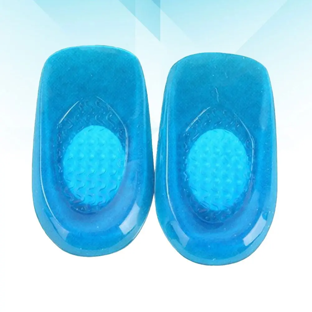 

1Pair Heel Shock-Adsorbing Pad Soft Elastic Gel Insole for Heel Pain Relief Reduced Pressure Anti-Wear Insole for Men Women L