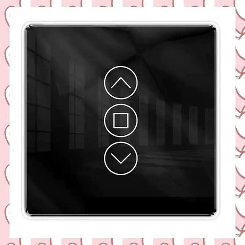 

HHTL Tuya Wi-Fi RF433 2,5D дуговой переключатель для штор, стеклянная сенсорная панель для рулонных жалюзи, переключатель умного приложения, беспроводное Alexa