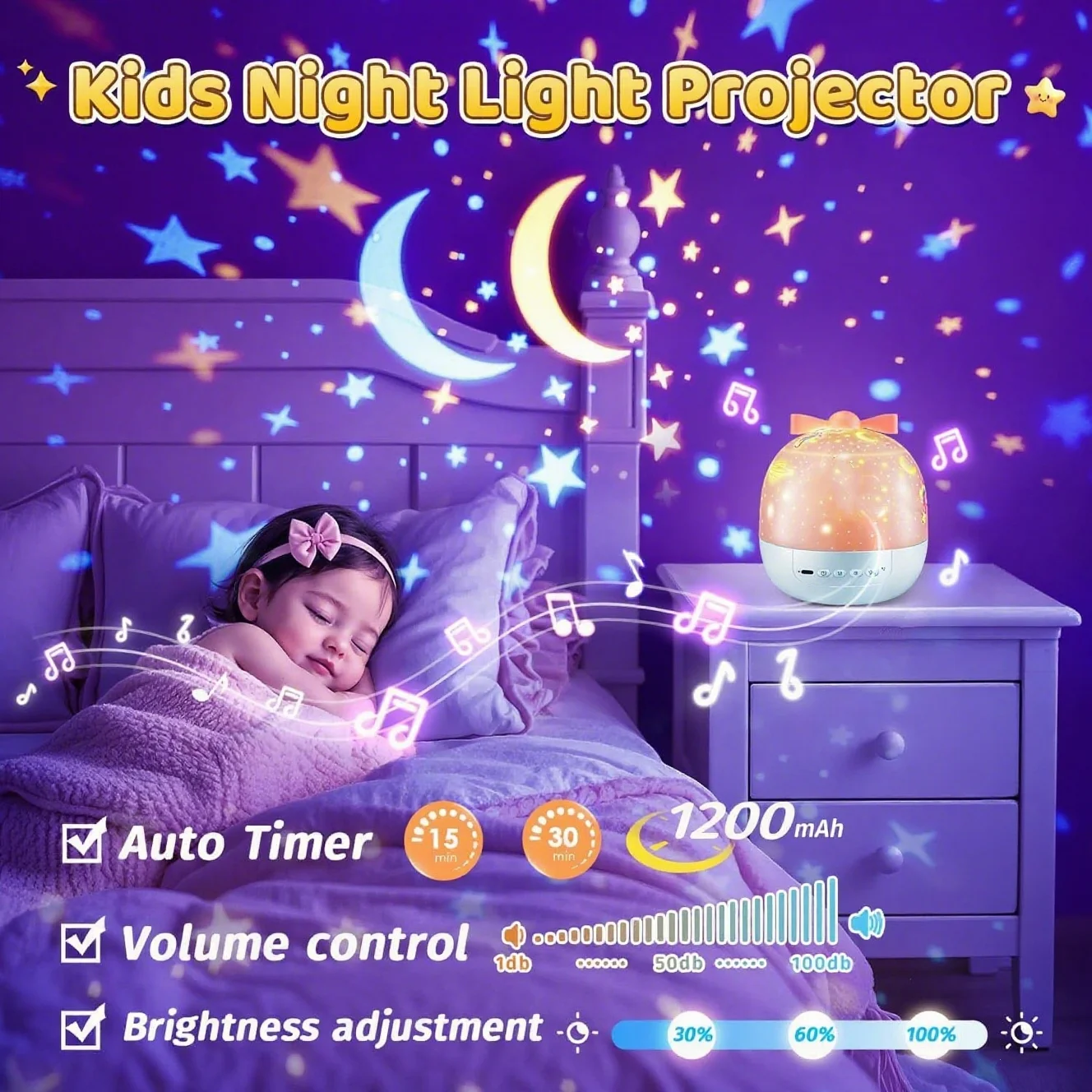 Starry Sky Projector Speaker Starry Sky Music Night Light Butterfly Starry Sky Music Sound Children's Day Birthday Creative Gift
