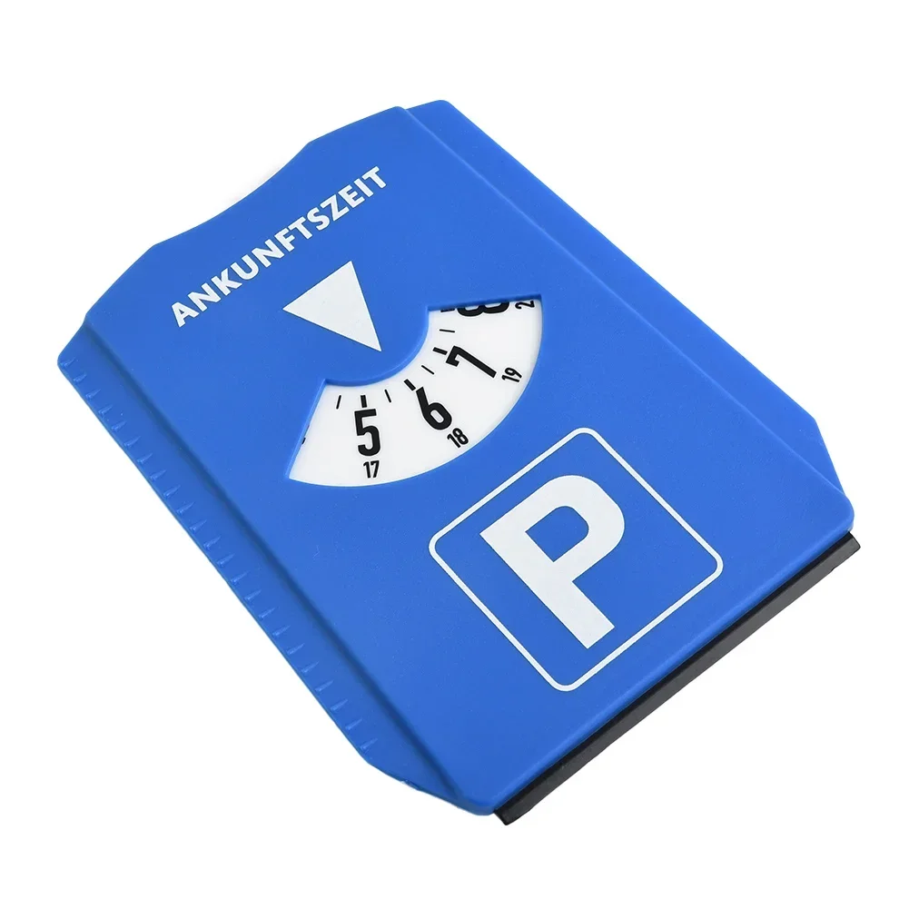 Auto Parking Disc Timer Clock Arrival Timer Display Blue Plastic Parking Portable Auto Parking Timer Assistance 15.2x12.4x0.8cm