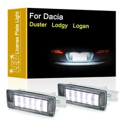 12V LED Number Plate Lamp For Dacia Duster H79 2010-2017 Lodgy 2012-UP White License Plate Light Assembly