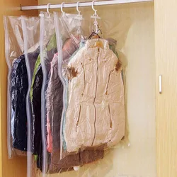 Hanging Organizer Vacuum Seal Storage Bag,for Clothes Storage Bag with Hanger,Space Saving Wardrobe Compressed Bag