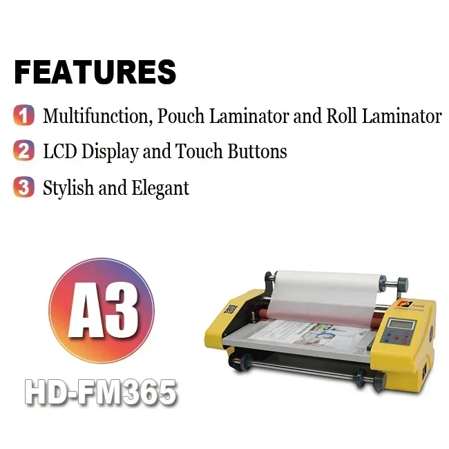 HD-FM365 Hot Cold Roll Laminator 4