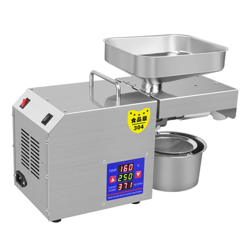 온도 조절 스테인레스 스틸 가정용 오일 프레스 상업용 지능형 전기 냉온 가정용 중소형