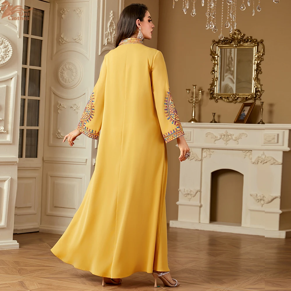 

Eid Muslim Abaya for Women Party Dresses Embroidery Jalabiya Long Robe Ramadan Morocco Dubai Abayas Kaftan Islam Saudi Vestidos
