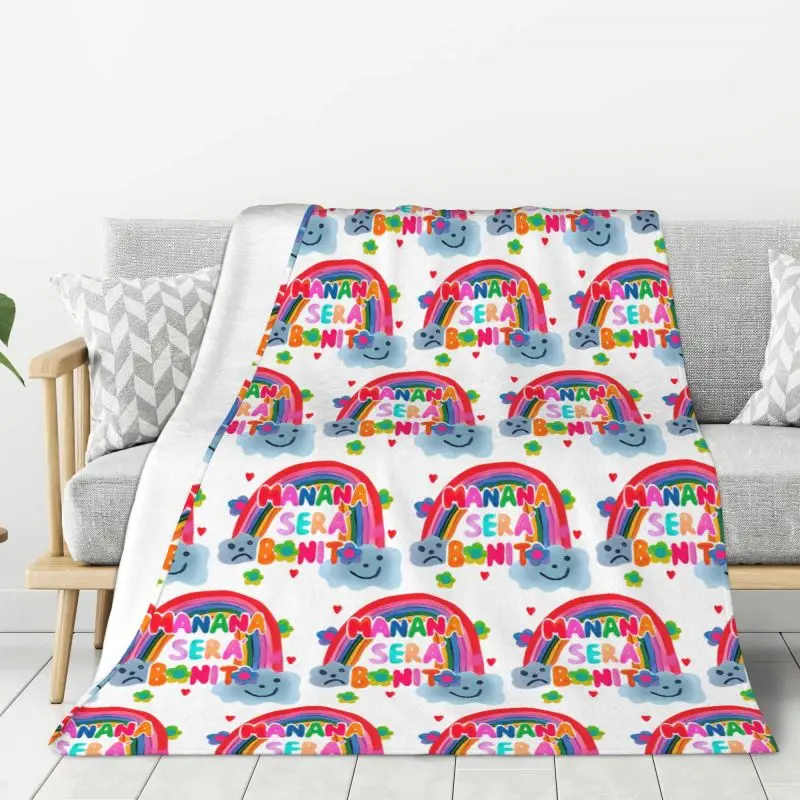 Manana Sera Bonito Karol G Custom Fleece Throw Blankets, flanela macia quente, sofá de cama, exterior, primavera, outono