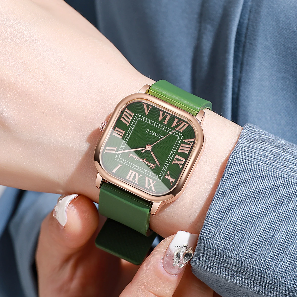 Fashion Square Women Watches Casual Silicone Band Roma Dial Quartz Wristwatch For Ladies Clock Reloj Mujer image 4