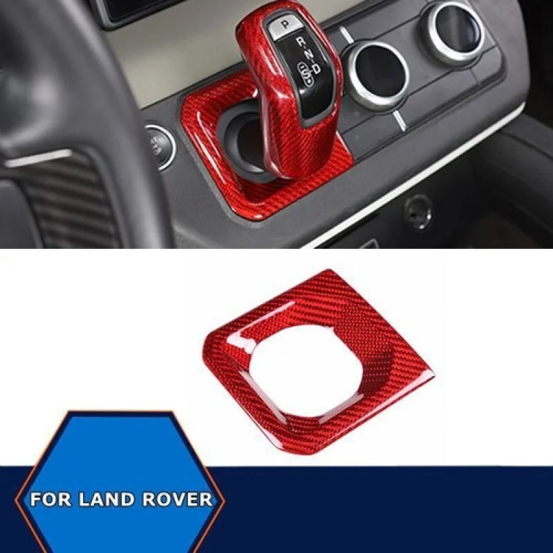 A + غطاء الكسوة للوحة ناقل الحركة من ألياف الكربون الحقيقية باللون الأحمر لسيارة لاند روفر ديفندر 20-22 #1