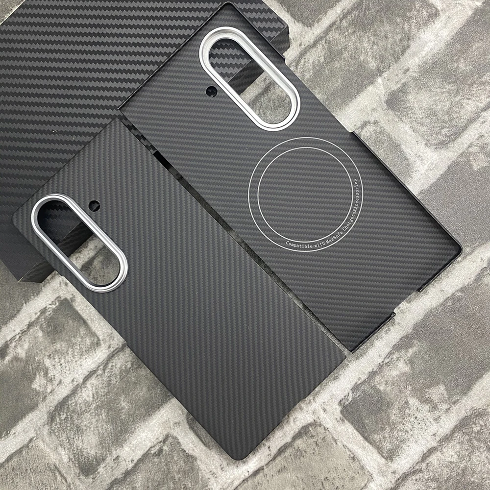 

For Samsung Galaxy Z Fold 7 Magsafe Case 600D Real Aramid Carbon Fiber Magnetic Phone Case for Galaxy Z Fold 7 Carbon Case