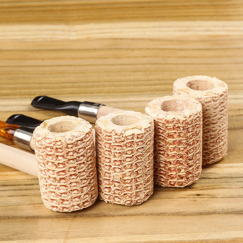 Portable and Removable Tobacco Pipe, Natural Corn Pipes, Disposable Straight Type, Creative Oval, Medium Corn Pipe, 1Pc