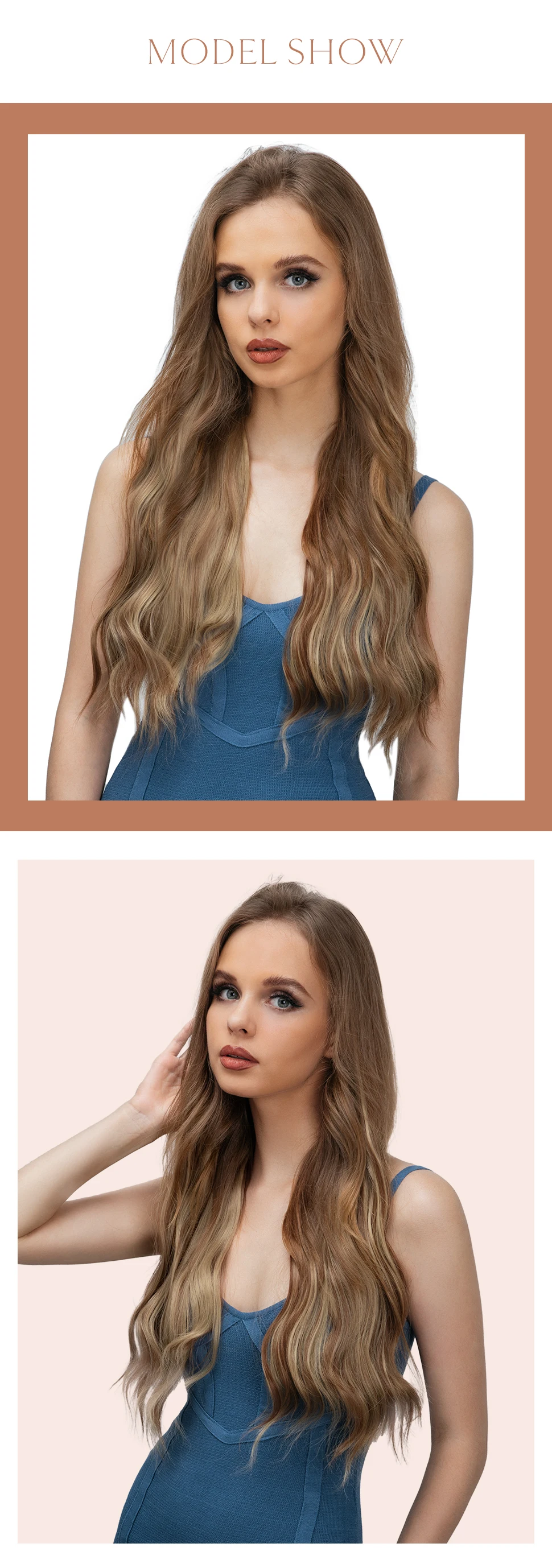 4pcs/set Synthetic Long Wavy Clip In Hair Extensions 22