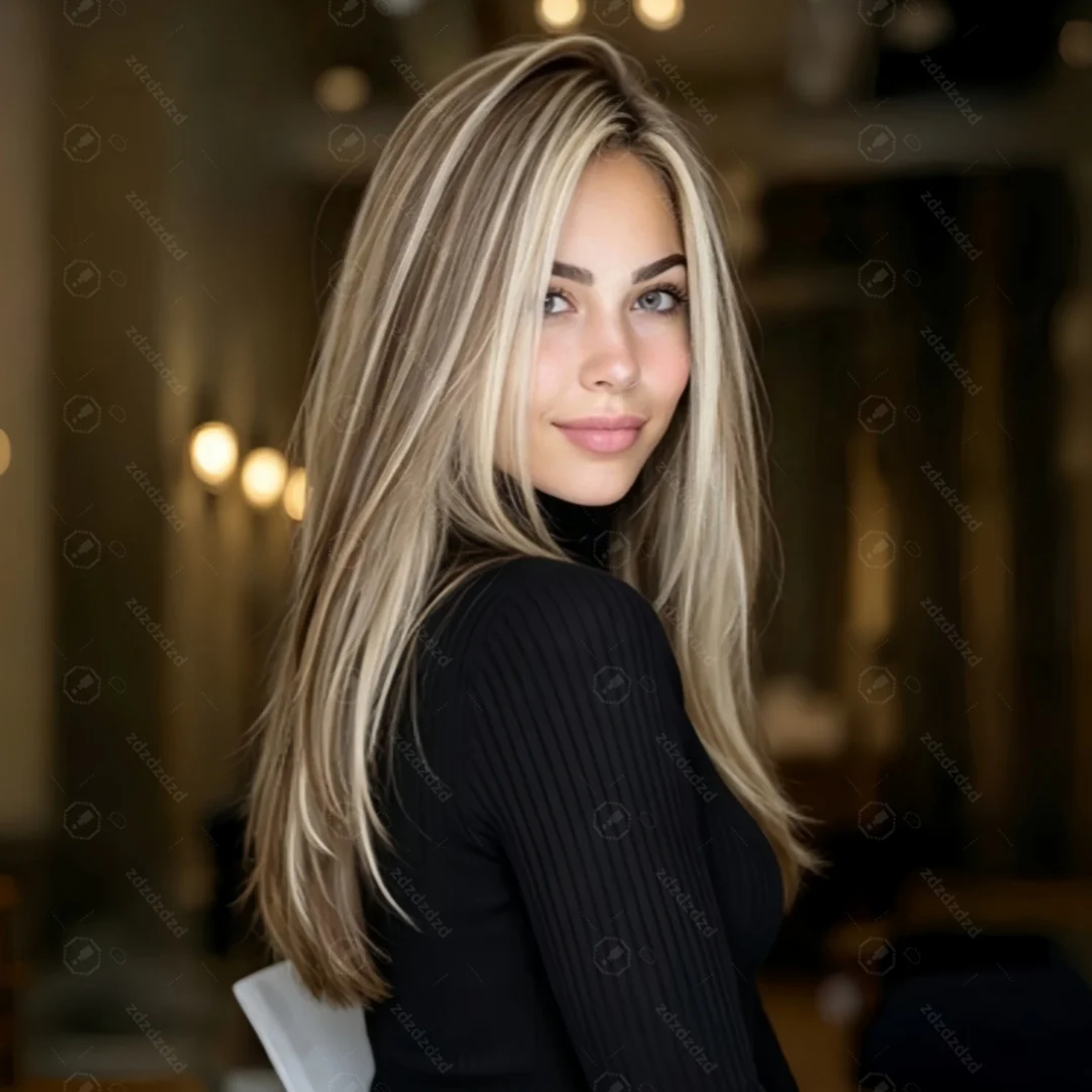 Natural Soft 24Inch Glueless Straight Women HD Lace Highlight Blond Front Wig Hair Pre Plucked Transparent Lace Hair Wig