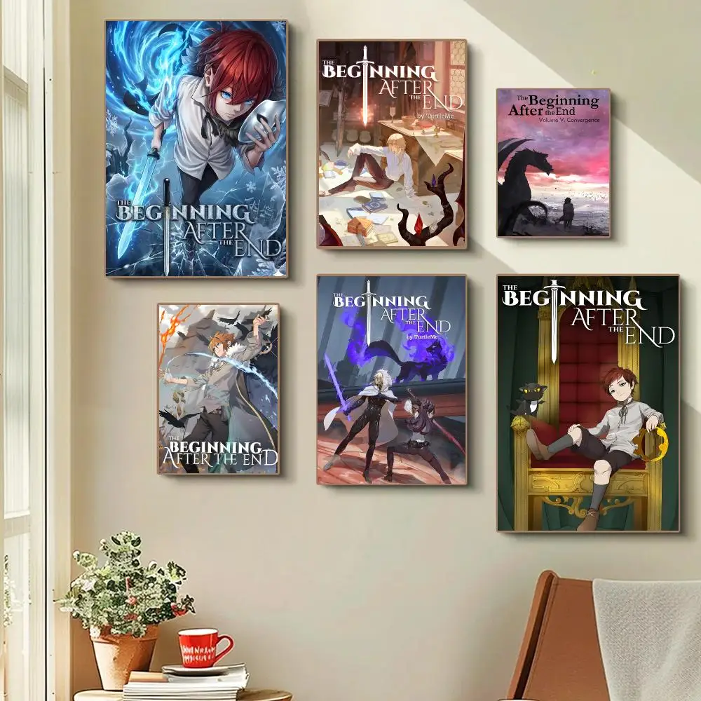 The Beginning After the End Manhwa Poster Self-adhesive Advanced Aesthetic Printing Paper Wall Art for Living Room Home Decor
