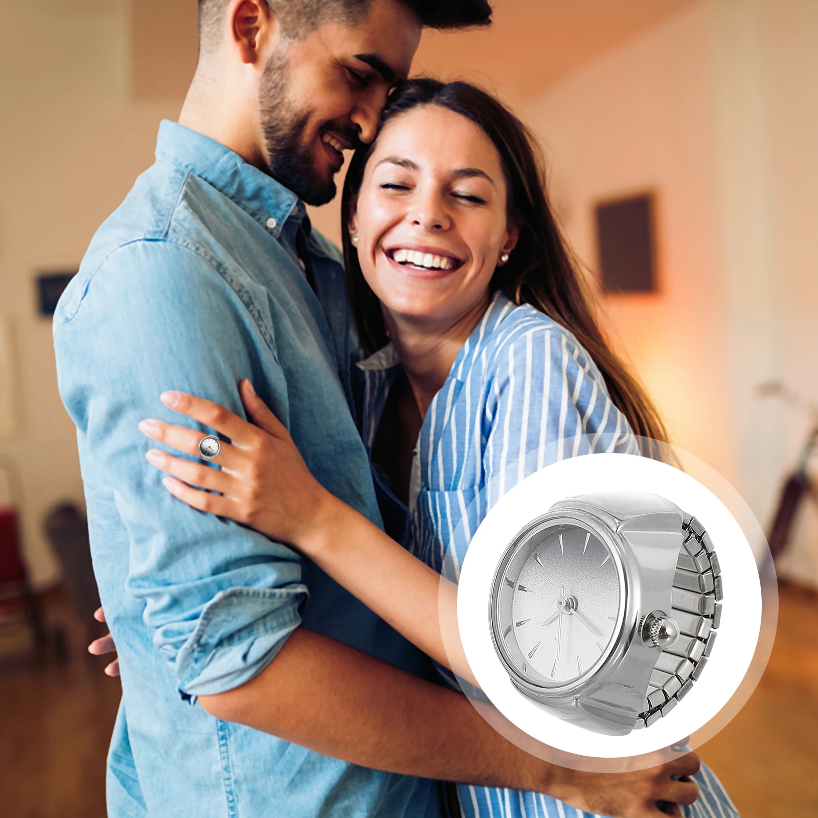 

Elastic Elastic Daily Finger Party Quartz Ring Fashion Quartz Casual Finger Watch Decorative Ring Watch