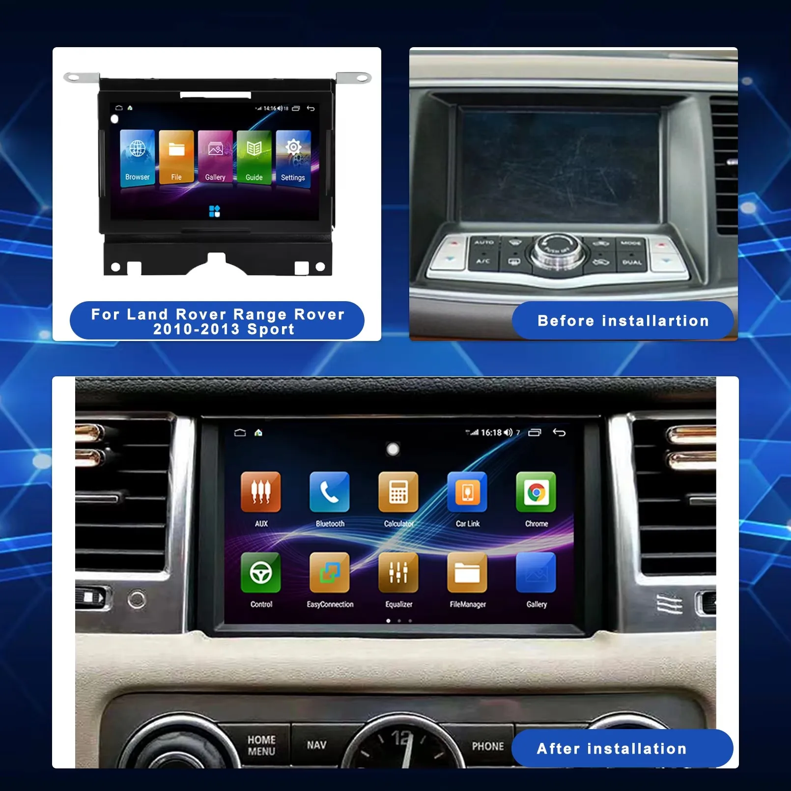 Android 13 Carplay Auto Stereo for Range Rover Sport 2010-2013 Dsp Ips Hd Screen Car Radio Navi Gps Multimedia