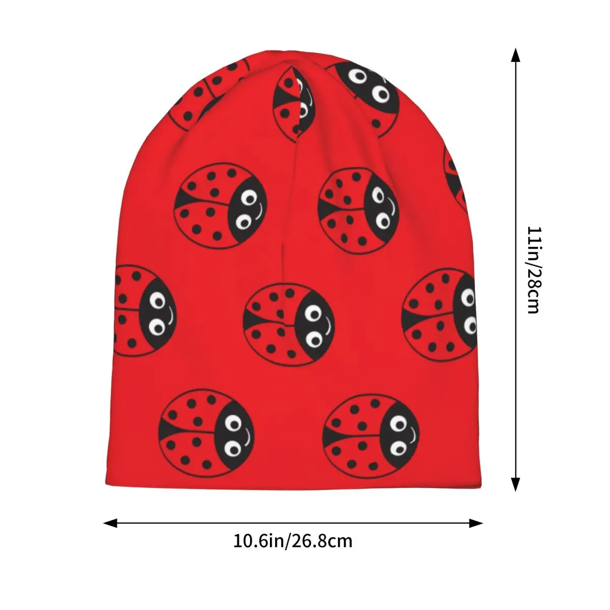 Ladybug Girl Warm Knitted Cap Fashion Bonnet Hat Autumn Winter Outdoor Beanies Hats for Unisex Adult