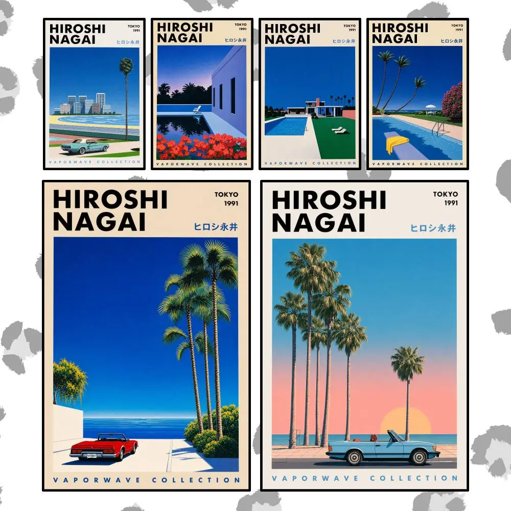 Art Modern Hiroshi Nagai Poster Wall Art Poster Waterproof PP Print Peel And Stick Removable Self Adhesive Home Decor