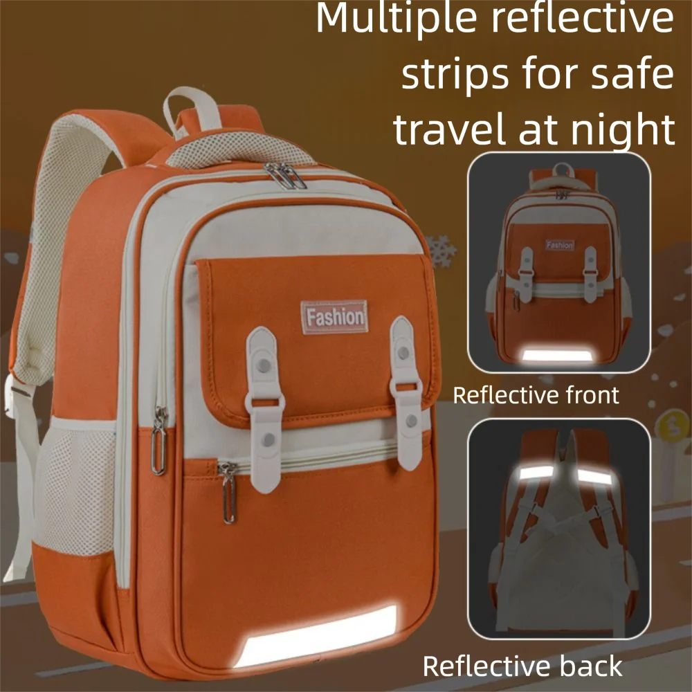 Fashion Waterproof Backpack Large Capacity Spine Protection School Bag Lightweight Load Reduction Shoulder Bag Unisex