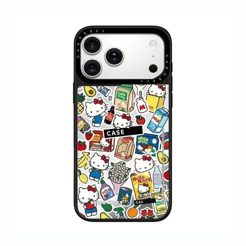 サンリオ ハローキティ iPhone 17 16 15 14 Pro Max用ケース ファッション漫画風 滑り止め 保護 耐衝撃カバー デコレーション ギフト