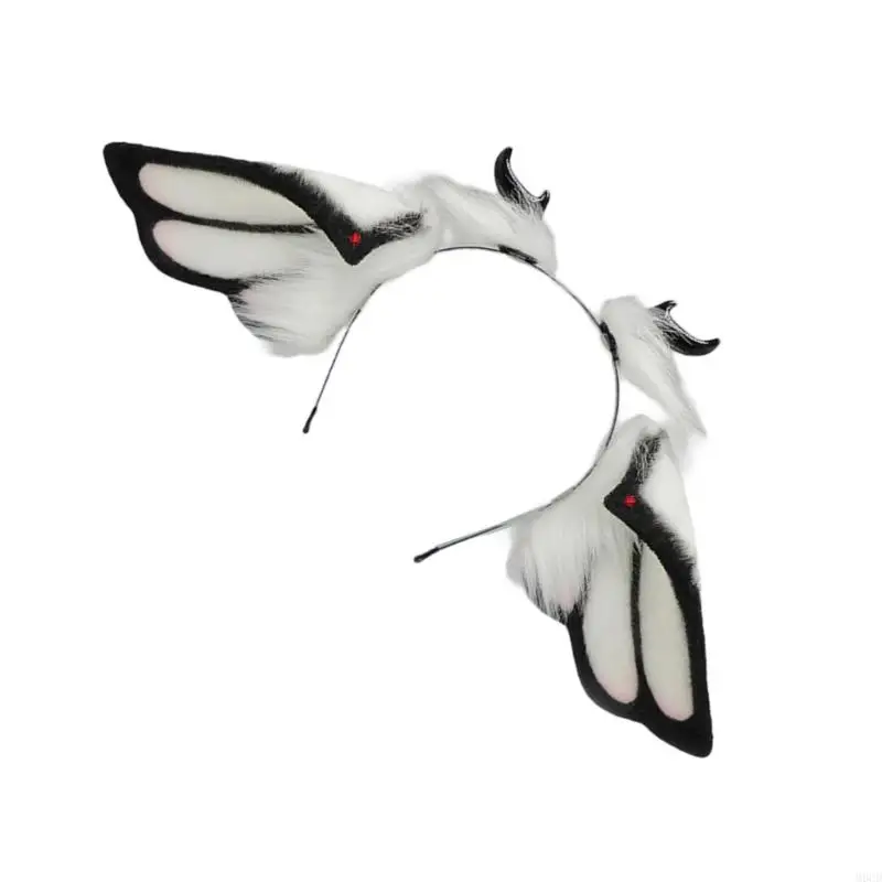 M6CD Bendable Fantasy Creature Horn Hairband Plush Roleplay Party Hairhoop Decoration