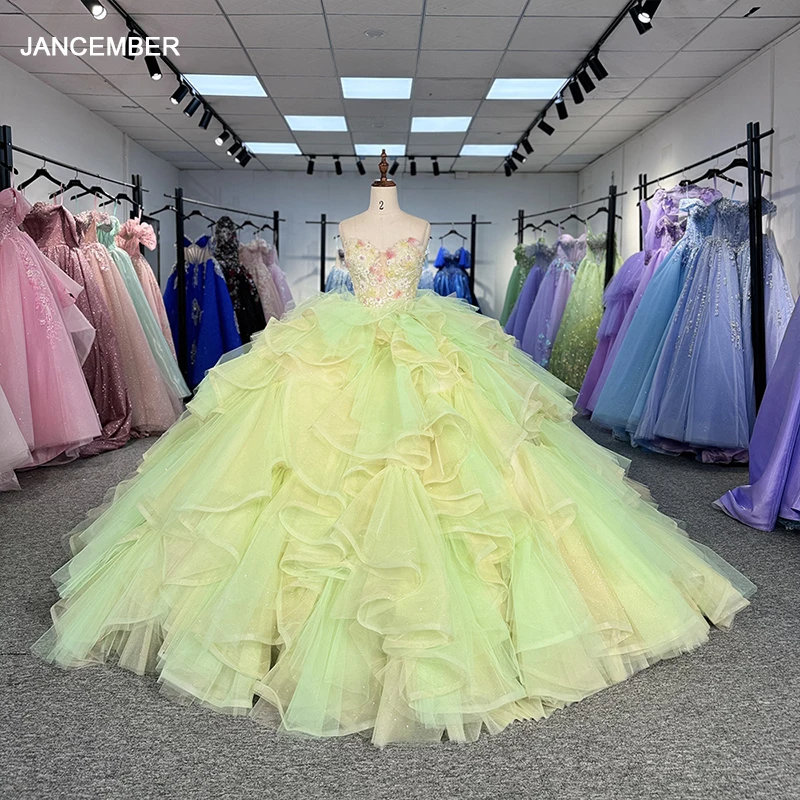 Yellow Quinceanera Dresses Ball Gown for Quinceanera Prom Party Evening Dress Customized Strapless Bridal Vestidos Noiva