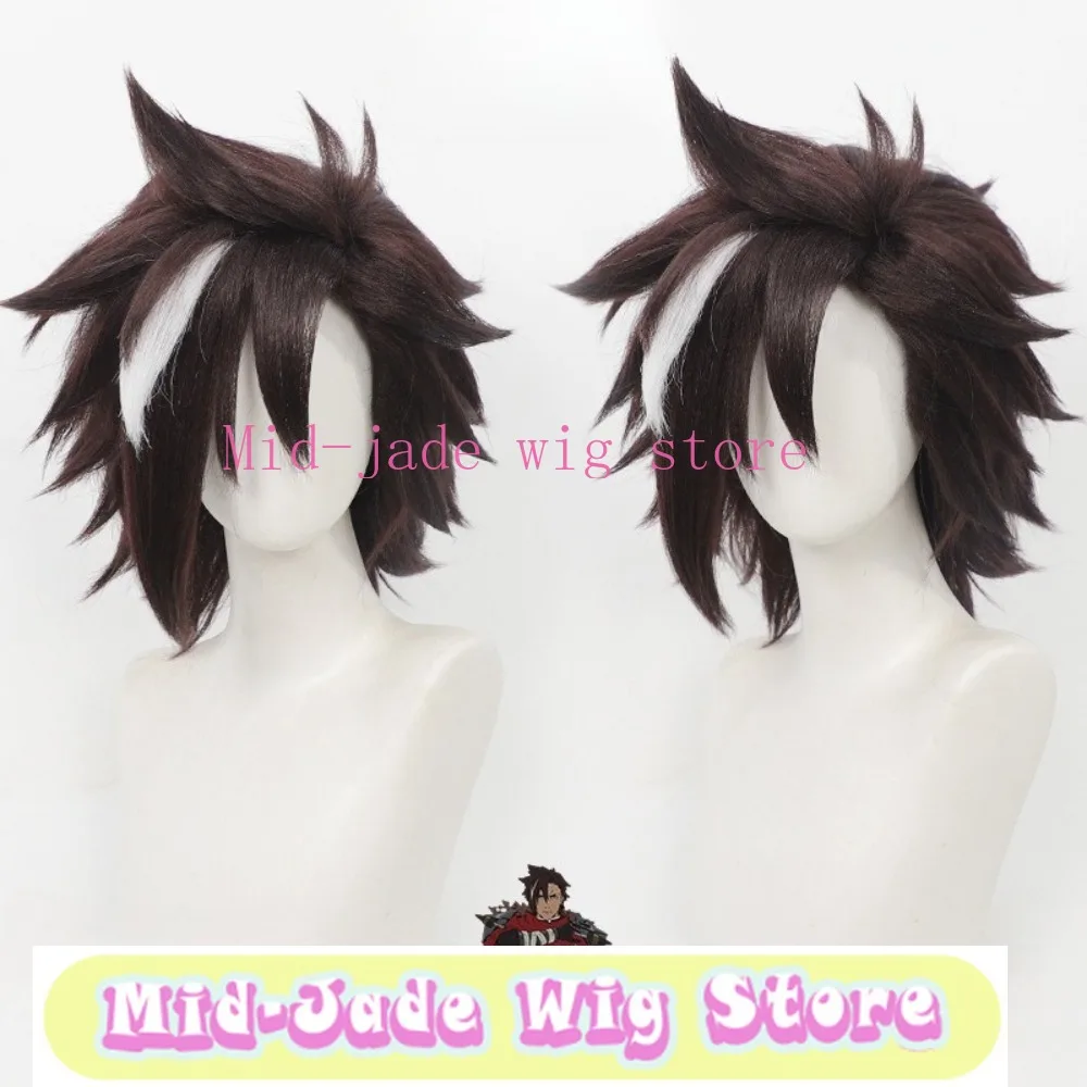 Selofubaz Cosplay Wig, White Highlight Corn Texture Hair with Layered Style for Fantasy Anime Character Costume Photography