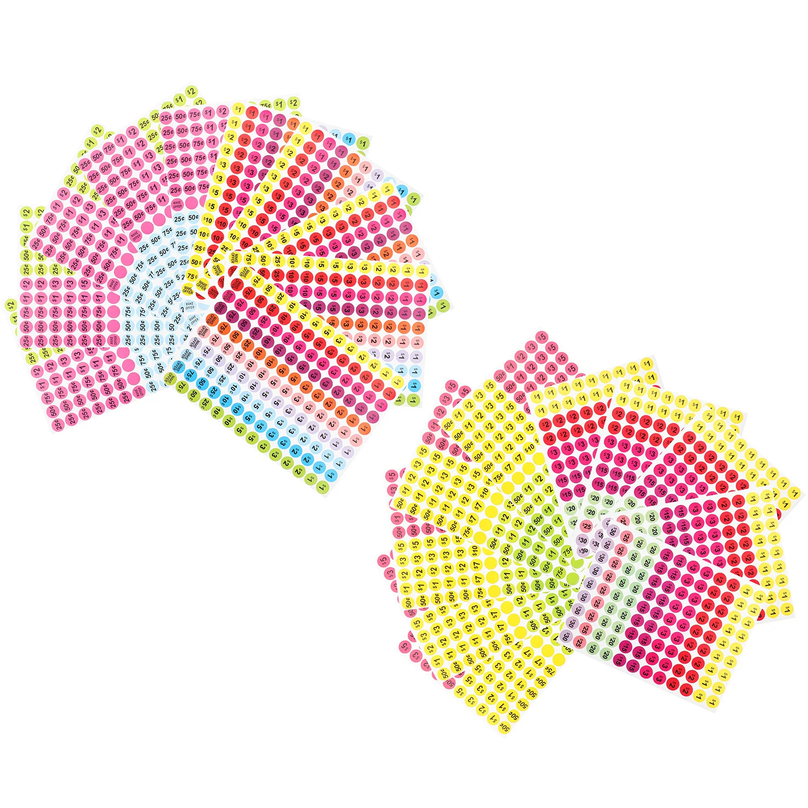 

20 Sheets Price Stickers Pre Priced Labels Wear Resistant Easy Peel Stickers for Garage Sale Yard Sale Supplies