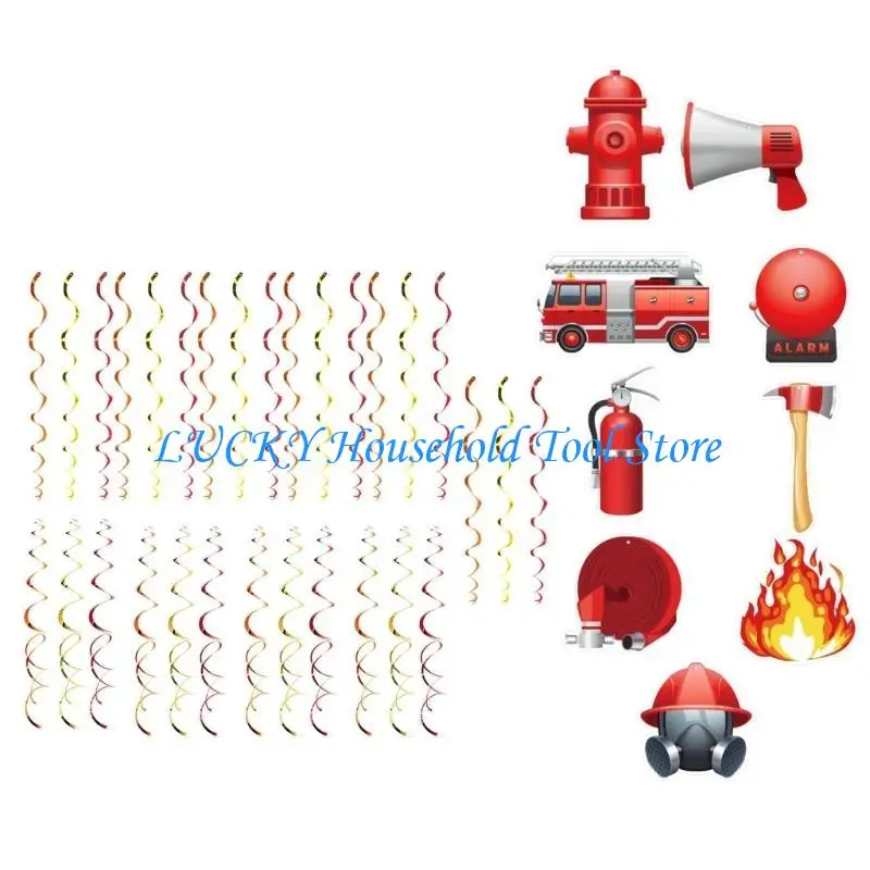 J0MC Firefighter Party Wanging Swirls Truk Hanging Ornament Party Party J0MC Firefighter Party Wanging Swirls Truk Hanging Ornament Party Party