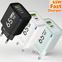 65W Fast Charger 2 Port PD USB Type C Charger Quick Charge 3.0 EU/US/UK Plug Adapter For iPhone Xiaomi Samsung Huawei Cellphones