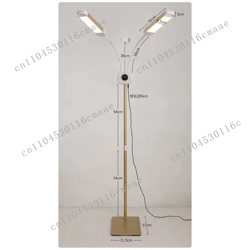 Professional eyelash extension lighting Floor-to-ceiling LED light with arms adjustable brightness and LCD control function
