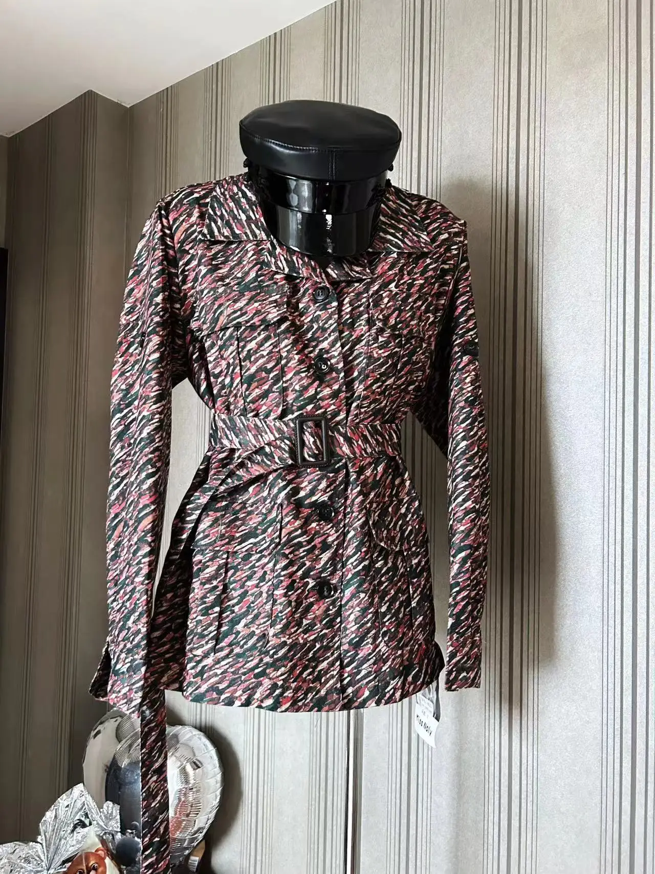 

Women Fashion Retro Autumn Women Shirt Jacket Korean Style Casual Spring turn-down collar Prnt Loose Female Outerwear Coats C85