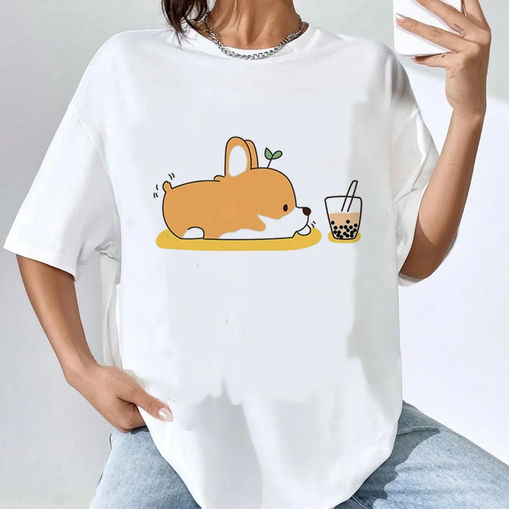 Shiba Inu top tees women harajuku  aesthetic Graphic Pop Culture women Digital shirt Trendy Grunge women Comfortable