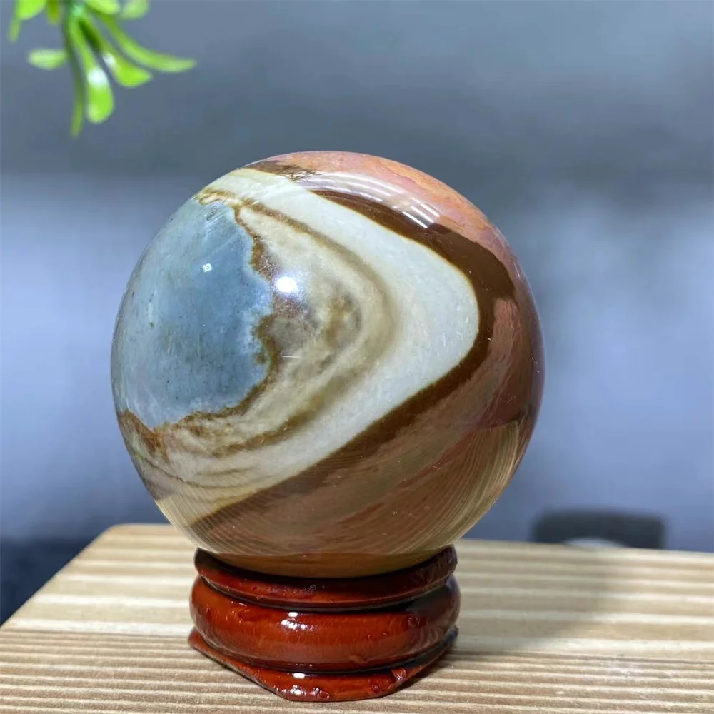 Natural Crystal Ocean Stones Pictures Jasper Sphere Ball  Minerals  Reiki Home Decoration Gemstone Healing Stone Quartz +Stand