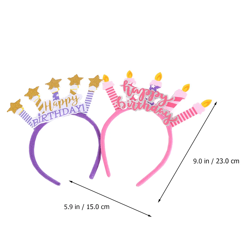 

2pcs Birthday Party Headbands Kids Hair Accessories Costume Headdress Decorative Princess Headband for Photo Shoot Surprise Gift