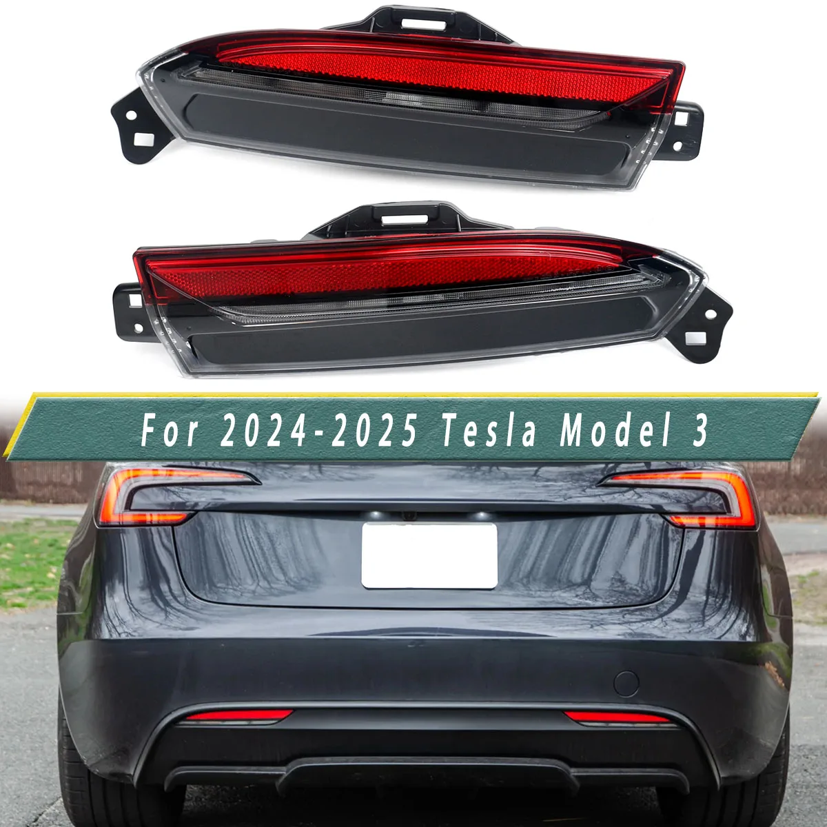 

Задние фонари для Tesla Model 3 2024-2025: Светодиодные лампы в сборе для нижнего бампера, замена для 1712513-00-D