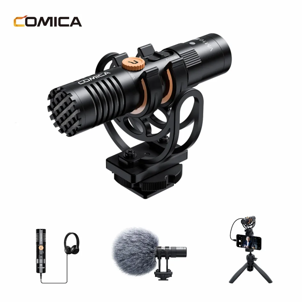 Comica VM10 Pro Video Microphone Camera Condenser Mic Shock Mount Shotgun Mic For Video Record Interview,For Live Streaming