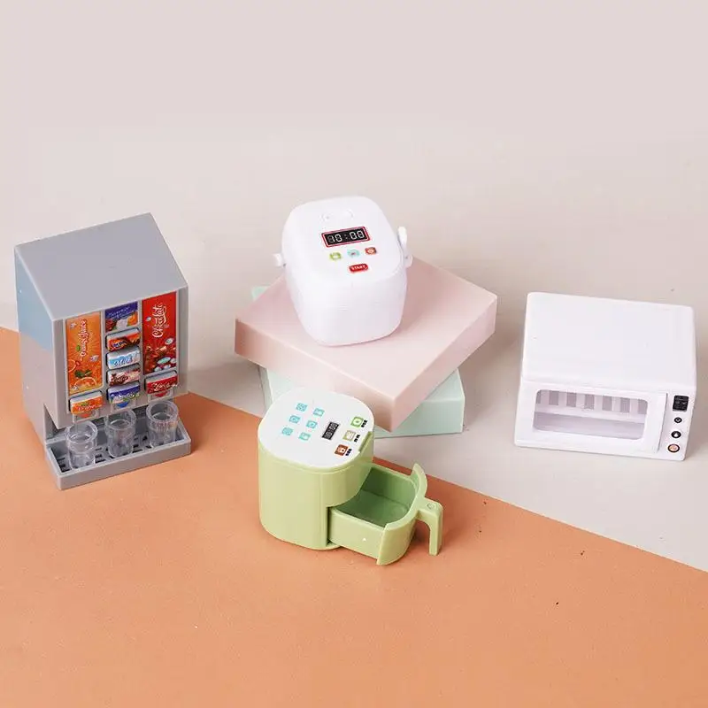 - 1/12 Puppenhaus Simulation Miniatur Küchengeräte Modell Puppenhaus Luftfritteuse Getränkemaschine Ofen Reiskocher Ornamente -