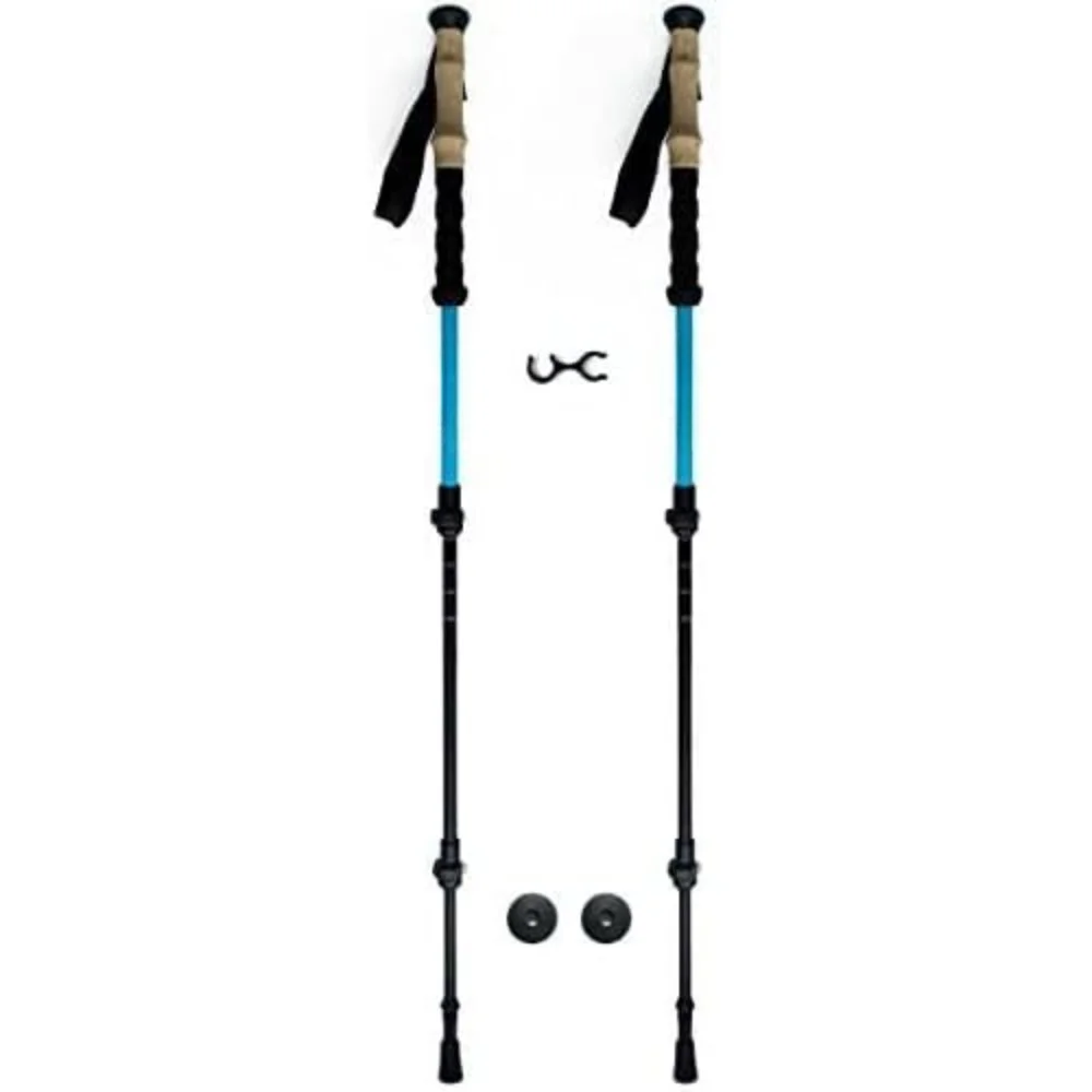 

Ultra Strong Trekking, Walking, and Hiking Poles - One Pair (2 Poles) Collapsible, Lightweight, Quick Locking, and Ultra Durable