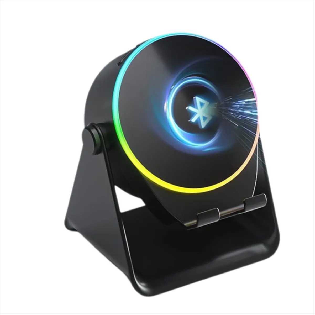 *N21R Wireless Induction Speaker,Cell Phone Stand with Bluetooth Speaker,Stereo Sound,RGB Ambient Light,Smartphone Holder B