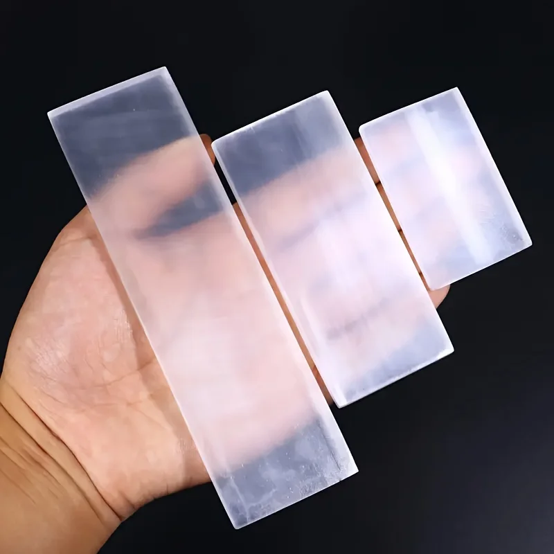 CrystalHola Selenite Charging Station Natural Mineral Flat Crystal Plate for Cleansing Purification Perfect Holiday Gift