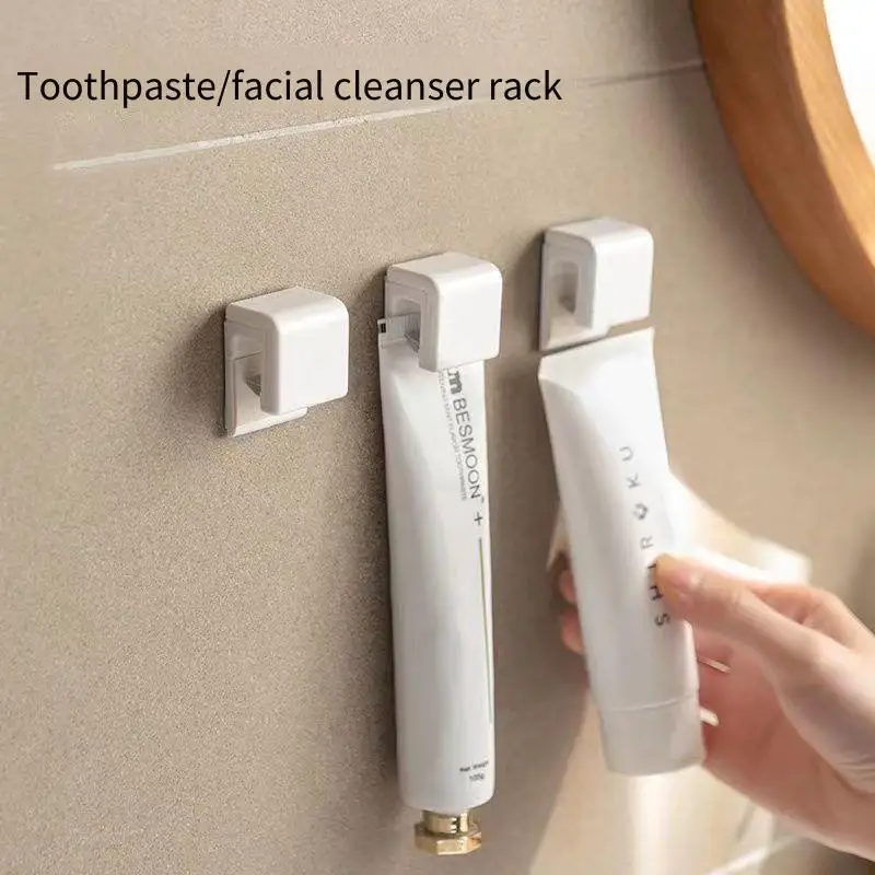 5 - PCS No Drill Wall Hanging Toothpaste Squeezer, Minimalist Bathroom Vanity Hook For Skincare Toothpaste Storage Rack