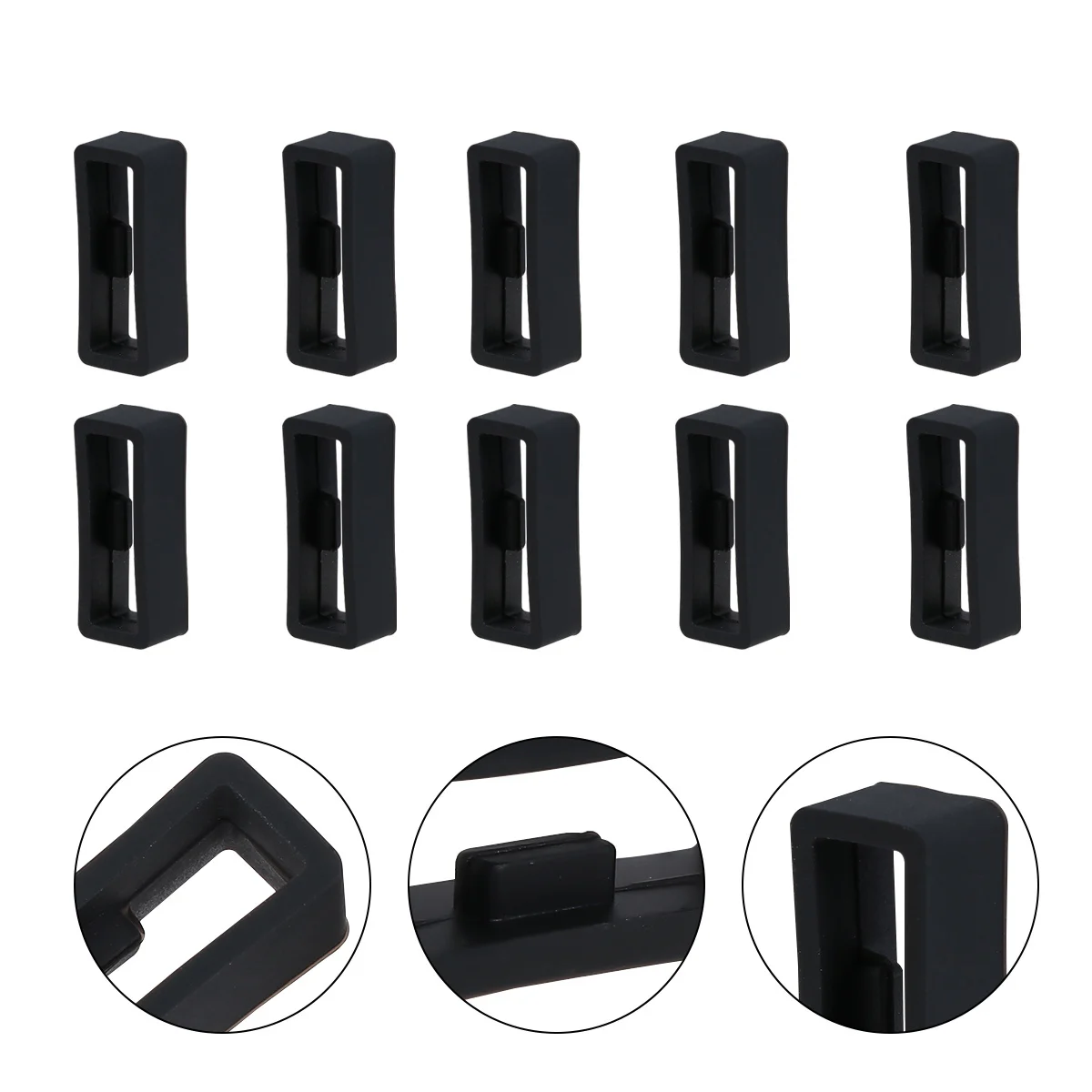 

20 Pcs Bracelet Strap Watch Clasp Locker Watchbands Retaining Hoop Silicone Retainer for Buckle Holder Silica Gel Fastener
