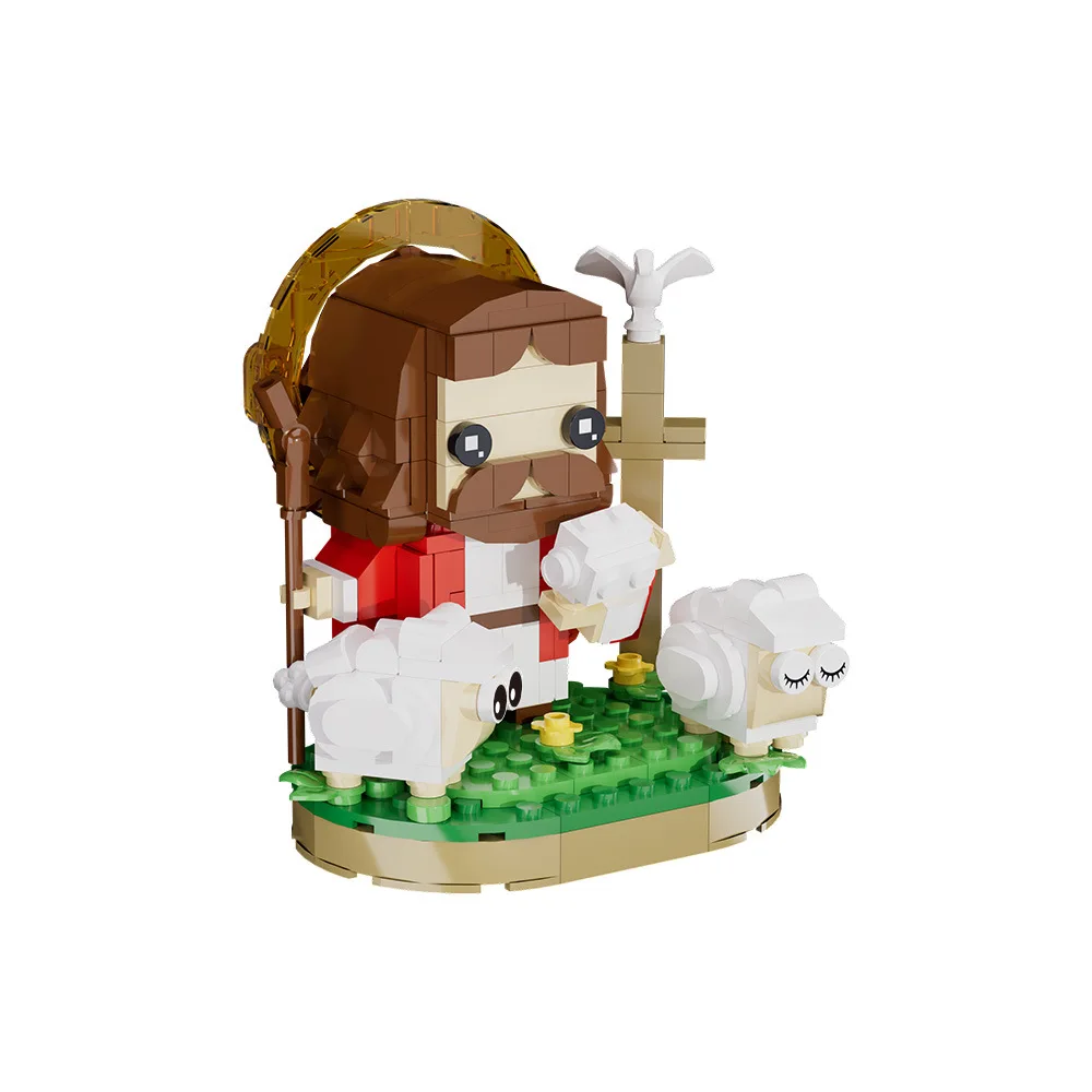New in Classic Christianity God Shepherd Building Block Easter Day Jesus Bricks Assemble Toys Creative Educational Children Gift