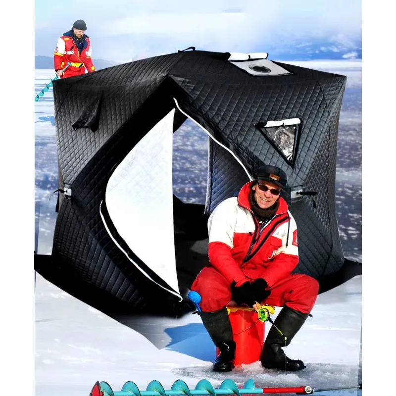 Four-Season Winter Ice Fishing House Thickened Tent Keep Warm Single Layer 210D Oxford Cloth Waterproof