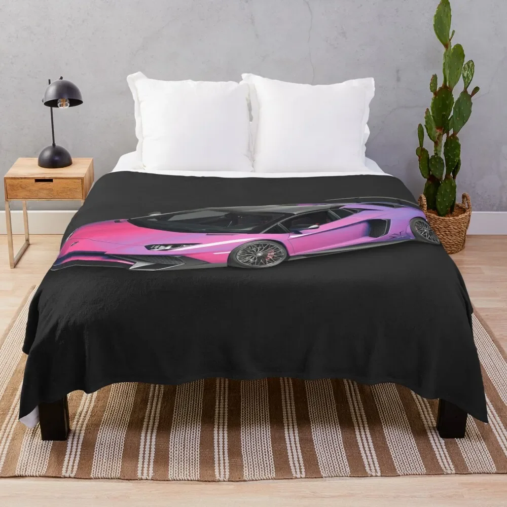 

Iridescent Lamborghini Aventador SVJ Throw Blanket blankets and throws Hairys Blankets